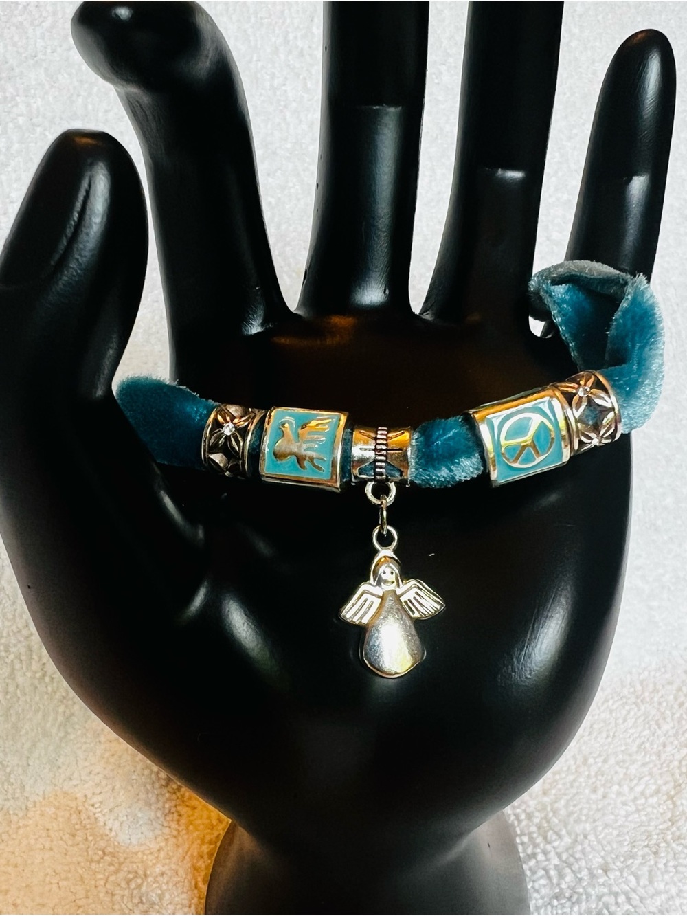 Brighton - blue velvet with Turquoise Accent Beads - Women Jewelry
